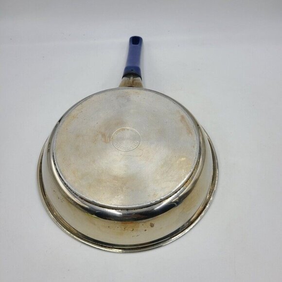 Belgique Stainless Steel Cookware Frying Pan Blue Handle 8" - Picture 2 of 6